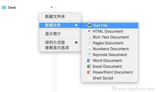 「New File Menu」Mac也可右键新建文件