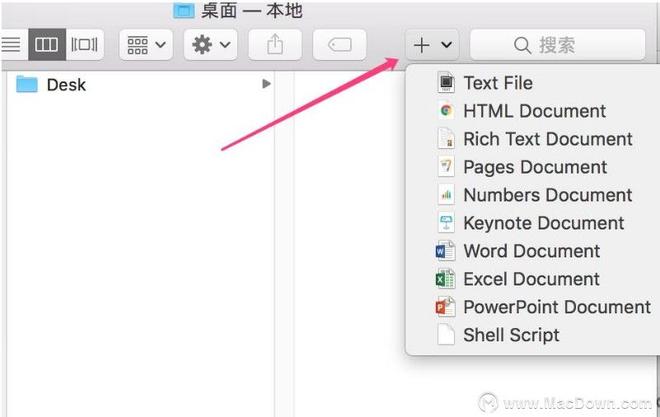 「New File Menu」Mac也可右键新建文件