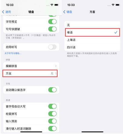 苹果iPhone 14plus如何设置键盘粤语方言？