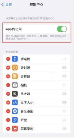 苹果iPhone手机无法在应用内使用控制中心怎么办？