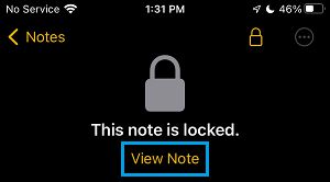 在 iPhone 上查看锁定的笔记