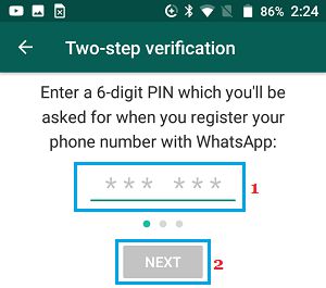 为 WhatsApp 设置 6 位 PIN