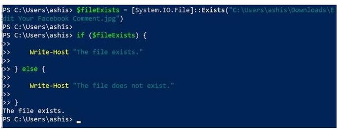 如何使用PowerShell判断文件是否存在