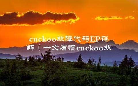 cuckoo故障代码Ep详解（一文看懂cuckoo故障排查）